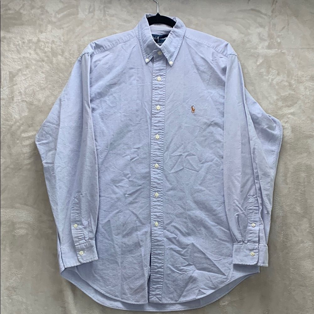 RALPH LAUREN | 16-34 MEN'S CLASSIC YARMOUTH VTG BUTTON DOWN LONG SLEEVE | BLUE